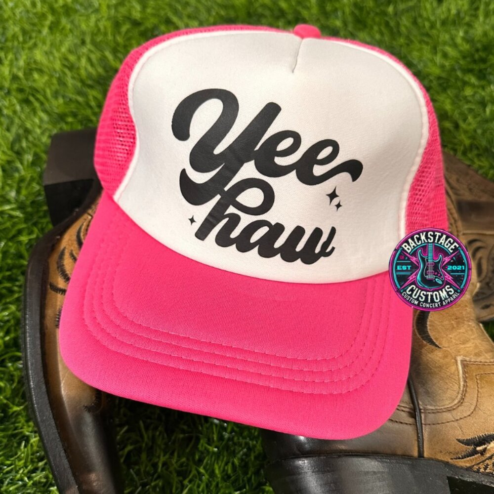 Yee Haw Pink Trucker Hat by